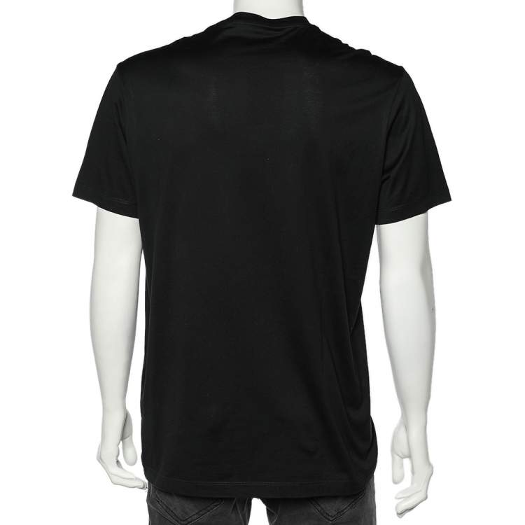 Pre Owned Versace Black Make It Happen Printed Cotton Knit Oversized T-Shirt XS