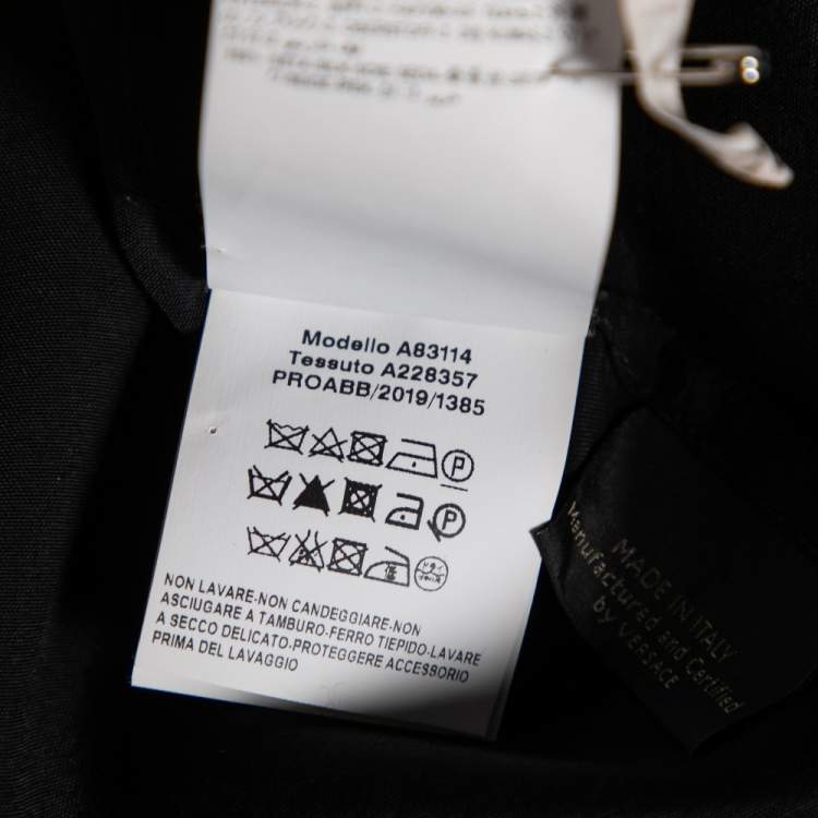 Pre Owned Versace Black Dragon Print Silk Shirt XXXS