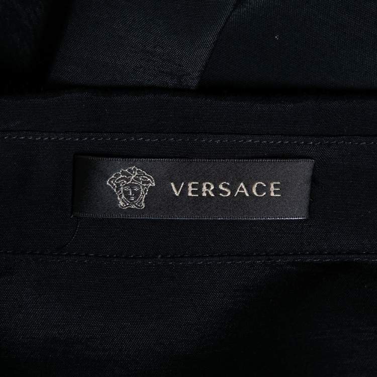 Pre Owned Versace Black Dragon Print Silk Shirt XXXS