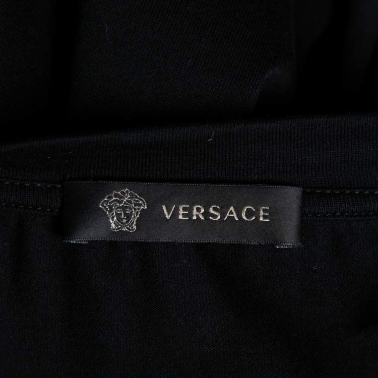 Pre Owned Versace Black Medusa Printed Cotton Short Sleeve T-Shirt L