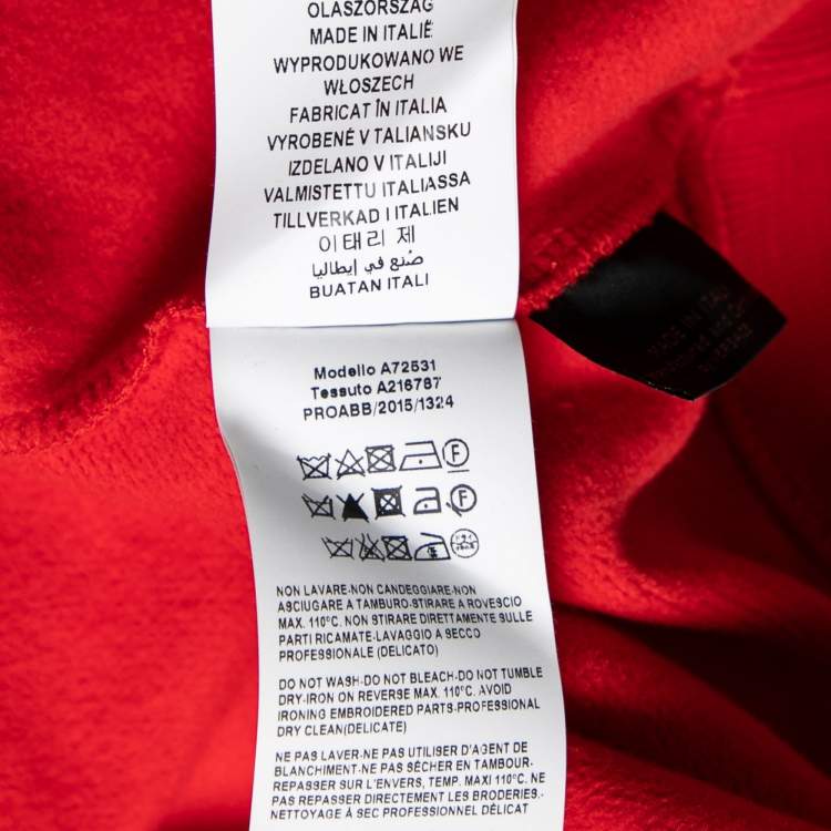 Pre Owned Versace Red Printed Cotton Crew Neck Long Sleeve Sweatshirt XL