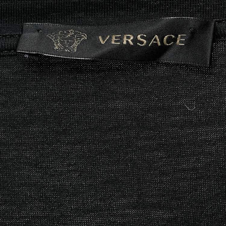 Pre Owned Versace Black Medusa Printed Crew Neck T-Shirt XL