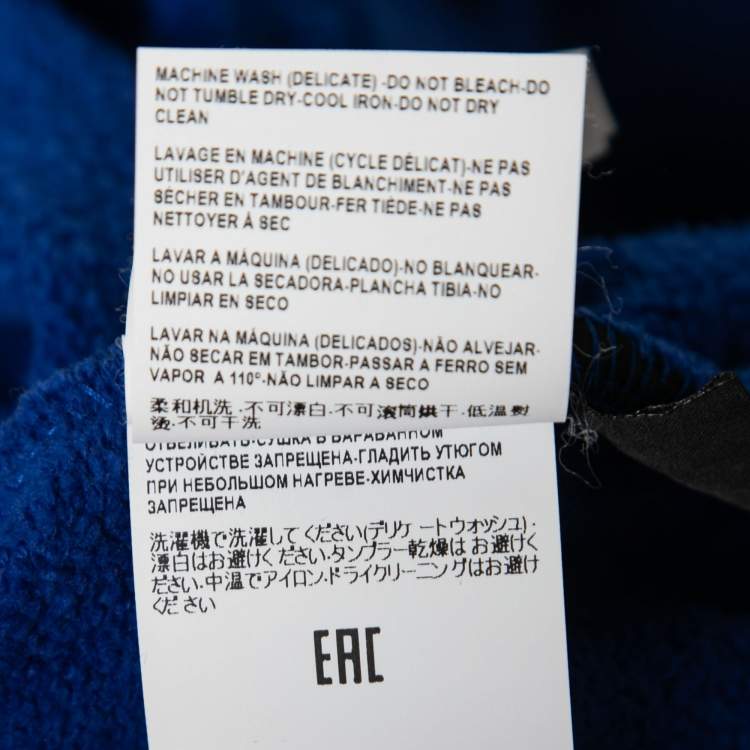 Pre Owned Versace Blue Logo Printed Cotton Crew Neck Sweatshirt M