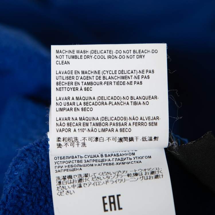 Pre Owned Versace Blue Logo Printed Cotton Crew Neck Sweatshirt M