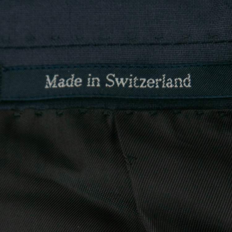 Pre Owned Versace Blue Wool Single-Breasted Suit L