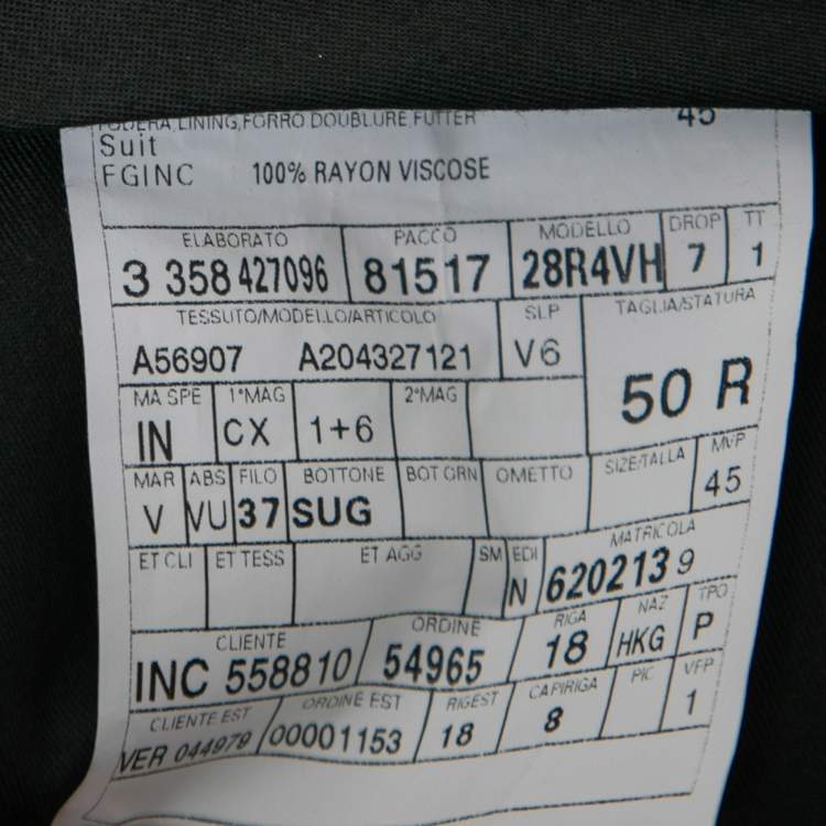 Pre Owned Versace Blue Wool Single-Breasted Suit L