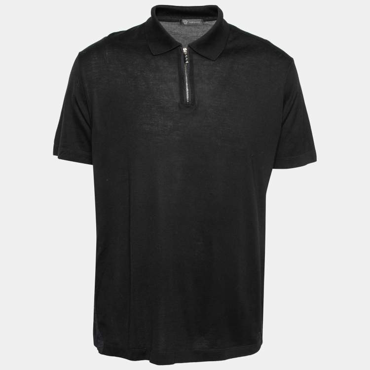 【関税＆送料込み】Versace Black Short-Sleeve Cotton Jersey VERSACE Compact Cotton Jersey T-shirt Versace