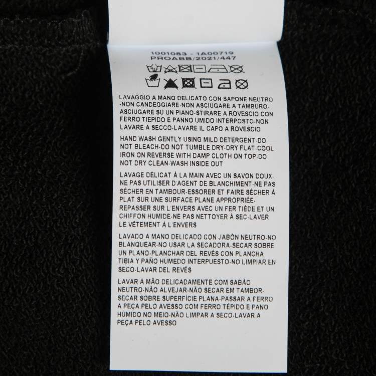 Pre Owned  Versace Black Alphabet Logo Print Cotton Zip-Up Hoodie M