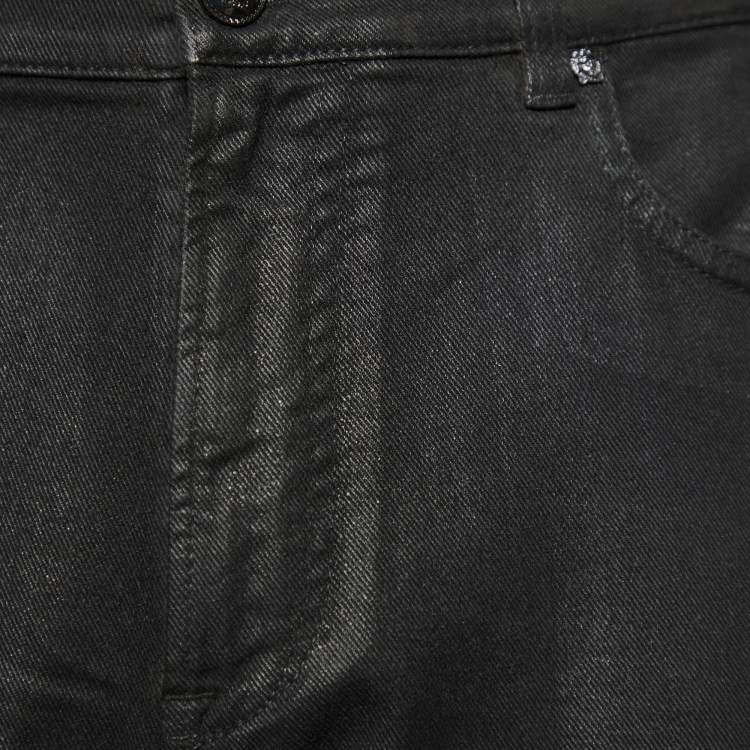 مملوكة مسبقًا Versace Black Ombre Print Denim Skinny Fit Jeans XL