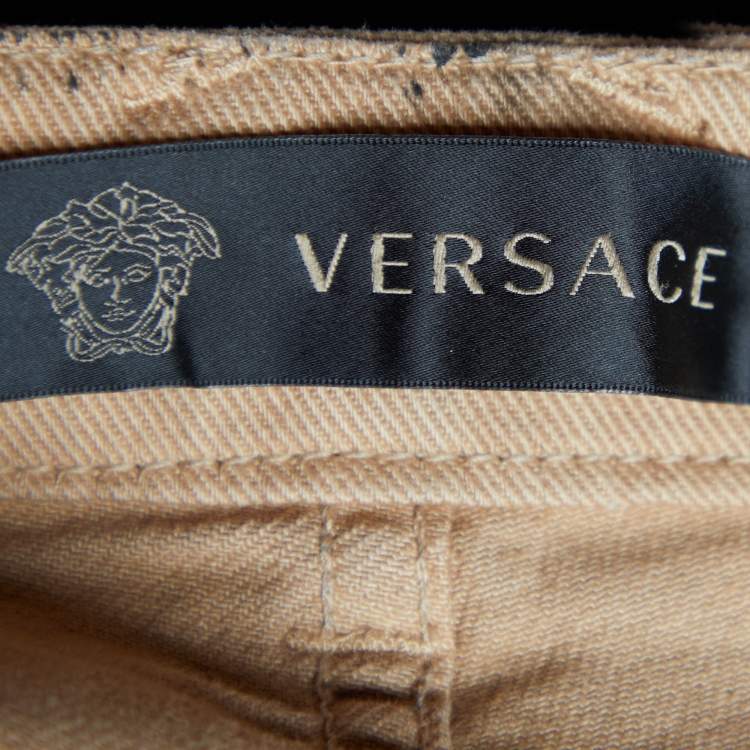 مملوكة مسبقًا Versace Black Ombre Print Denim Skinny Fit Jeans XL