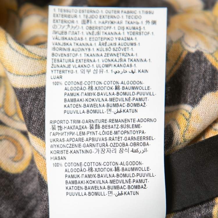 Pre Owned Versace Multicolor Baroque Print Cotton T-Shirt L