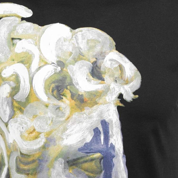 Pre Owned Versace Black Medusa Painted Cotton Crew Neck T-Shirt XS