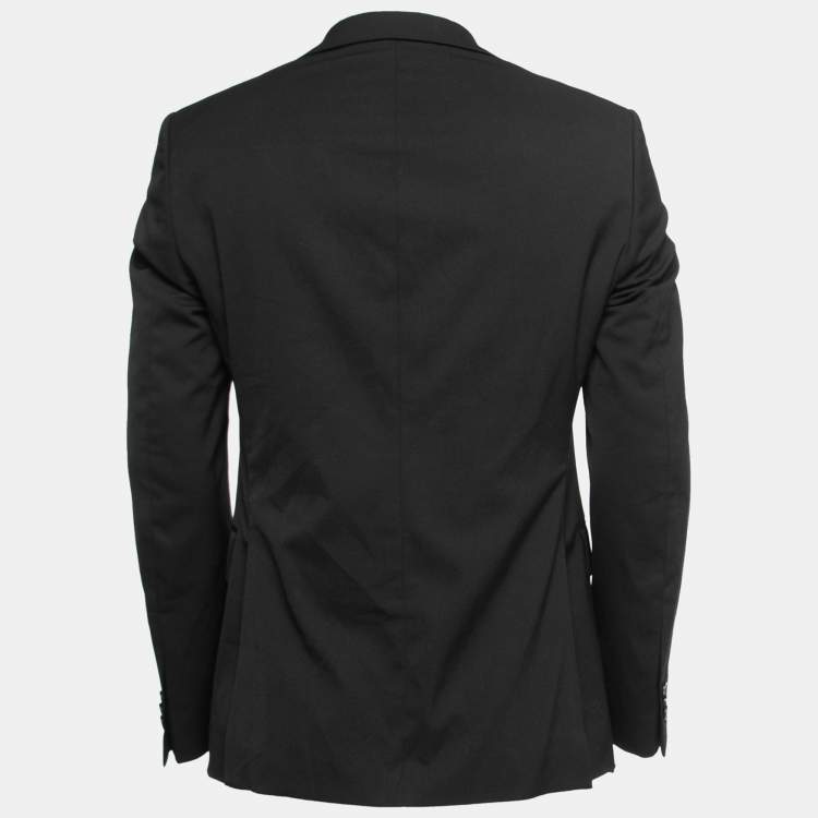 Pre Owned Versace Black Wool Blend Single Breasted Blazer S