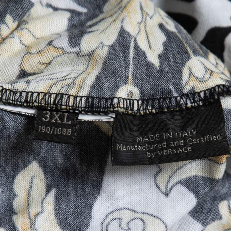 Pre Owned Versace Black/Yellow Baroque Printed Cotton T-Shirt 3XL