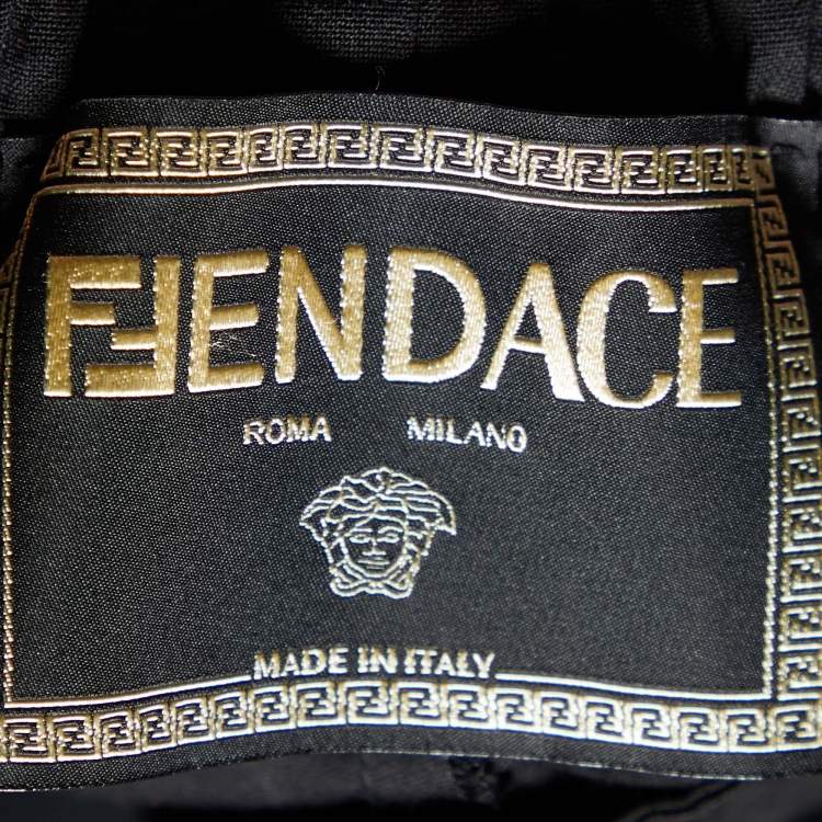 Pre Owned Fendace Black Wool Blend Joggers L