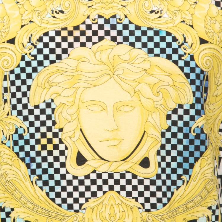 Pre Owned Versace Black & Gold Baroque Printed Cotton Knit T-Shirt L