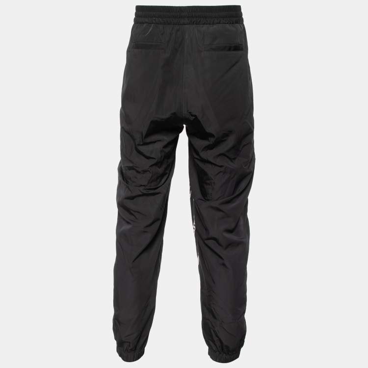 Pre Owned Versace Black Medusa Printed Polyester Joggers XL