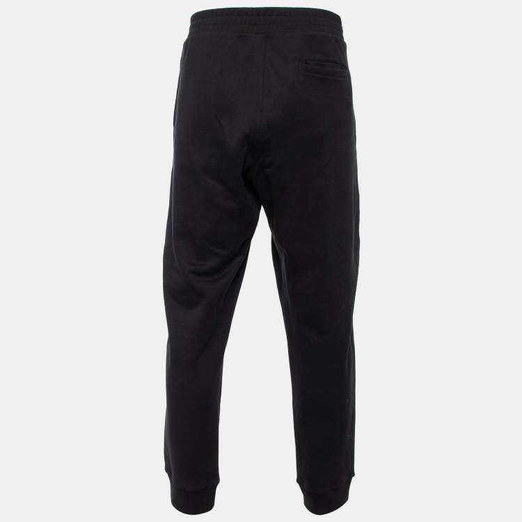 Versace Black Logo Printed Cotton Knit Joggers XL Versace | TLC