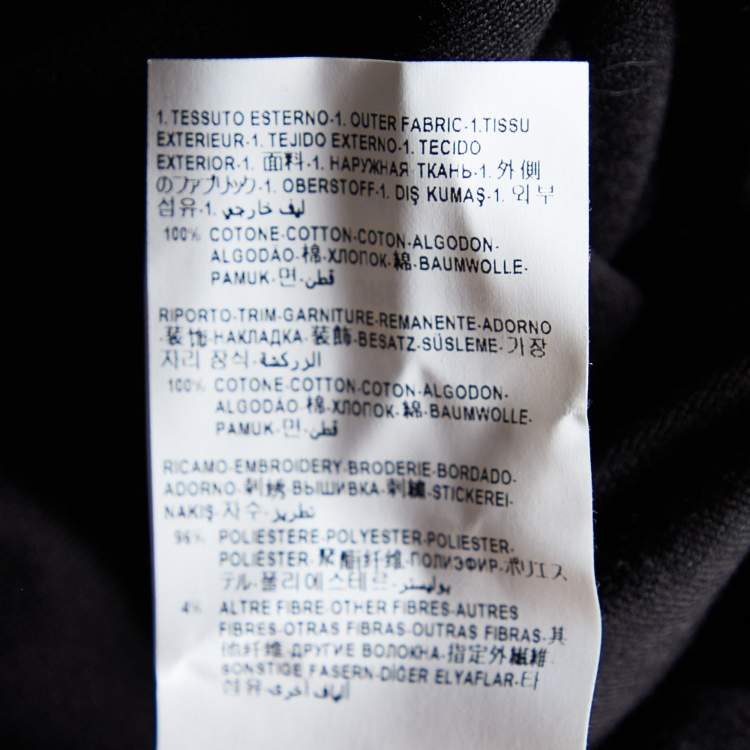 Pre Owned Versace Black Japanese Script Embroidered Cotton Knit Long Sleeve T-Shirt XL