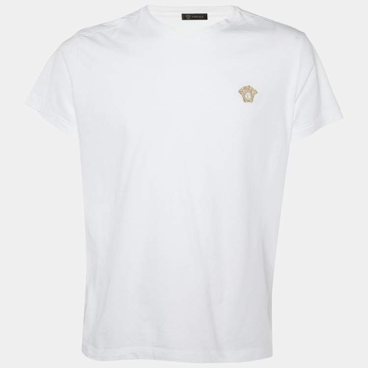 Tシャツ・カットソー Versace T-Shirt Compact Cotton Jersey Fabric Medusa Gall Versace T-shirt Compact Cotton Jersey Fabric And Medusa Pop