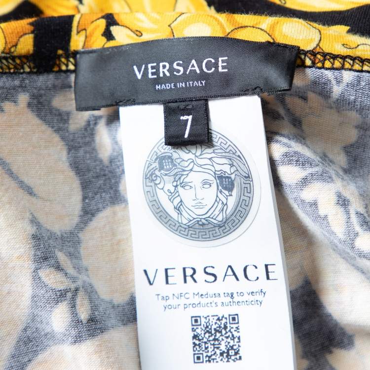 Pre Owned Versace Black Baroque Printed Cotton Knit Tank T-Shirt XXL