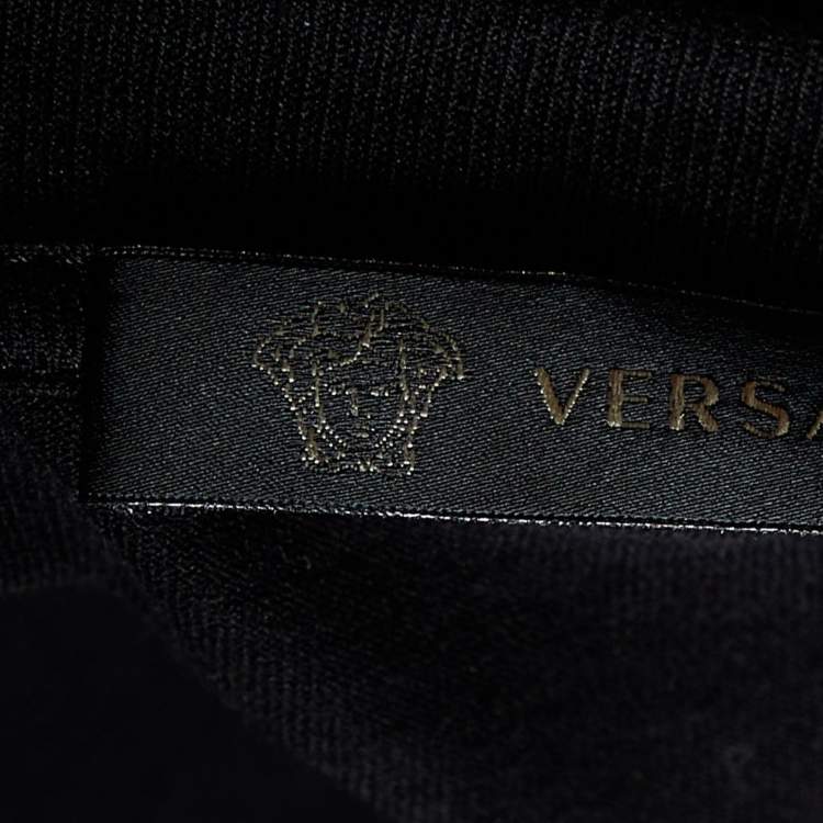 Pre Owned Versace Black Bandana & Medusa Head Printed Cotton Knit T-Shirt XL