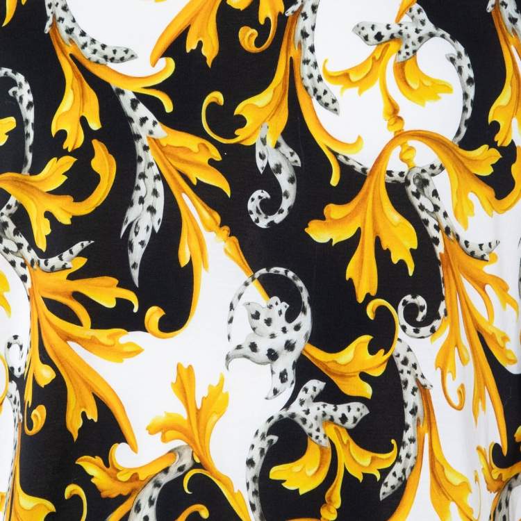 Pre Owned Versace Multicolor Acanthus Printed Cotton Knit T-Shirt XXL