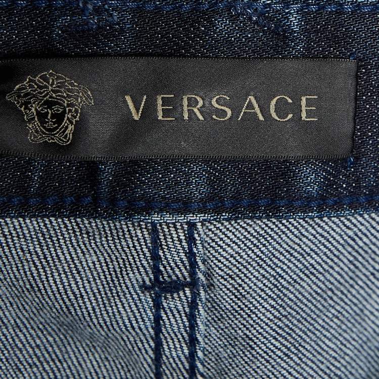 Pre Owned Versace Navy Blue Denim Taylor Fit Jeans XXL