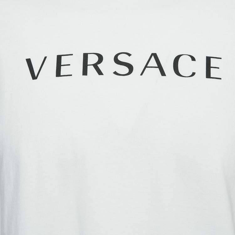 Pre Owned Versace White Greek Print Cotton T-Shirt 2XL