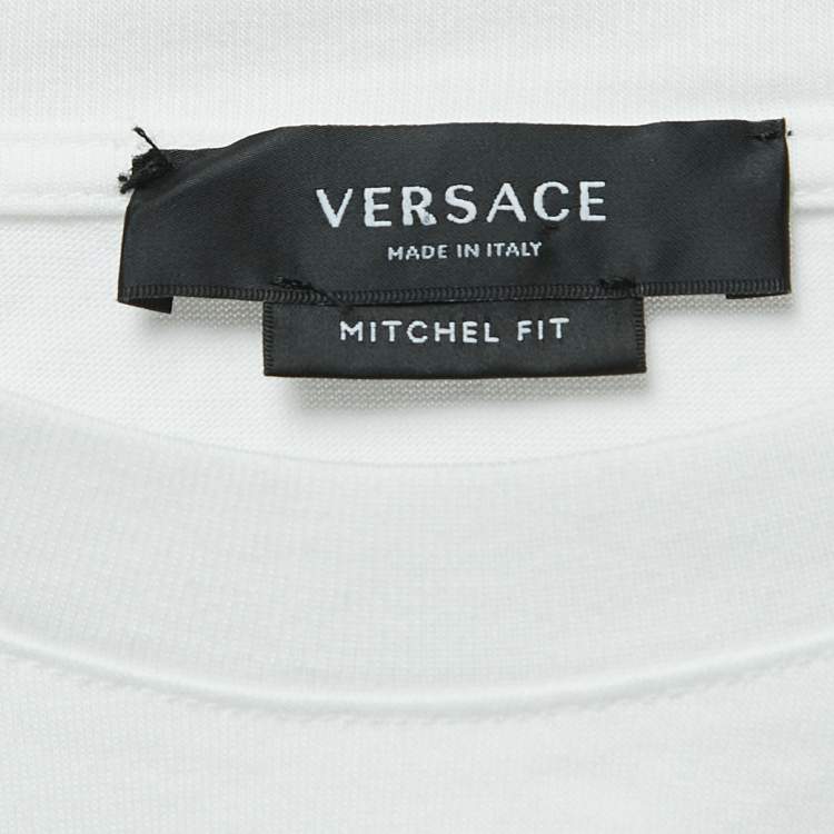 Pre Owned Versace White Greek Print Cotton T-Shirt 2XL