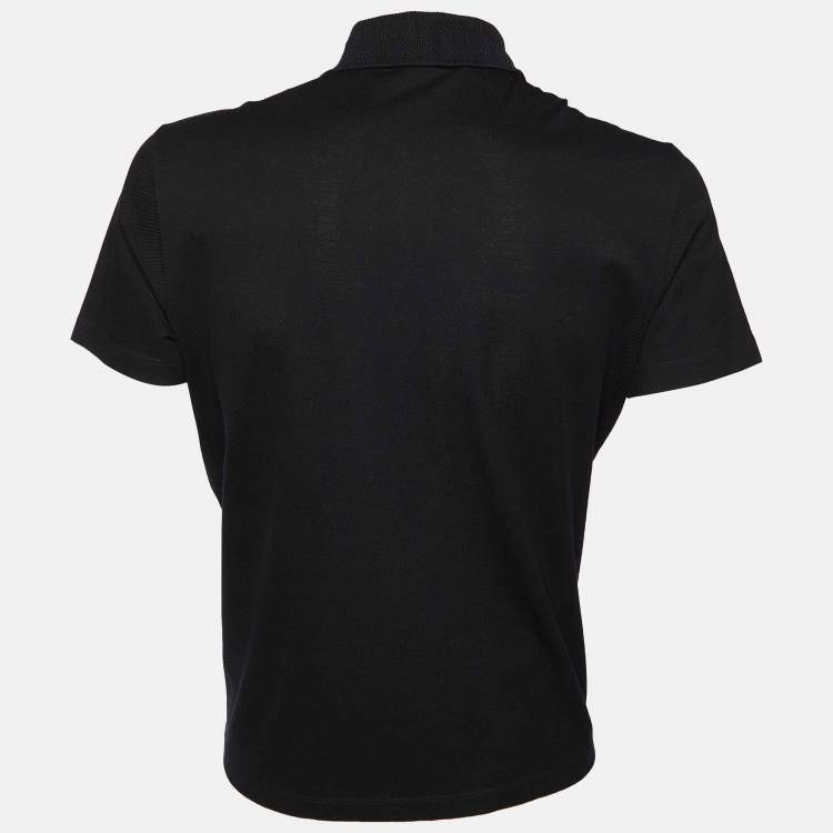 Pre Owned Versace Black Cotton Pique Taylor Fit Polo T-Shirt L