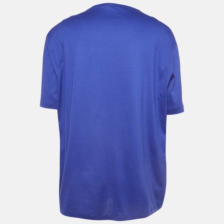 Pre Owned Versace Purple Medusa Icon Studded Cotton T-shirt 5XL