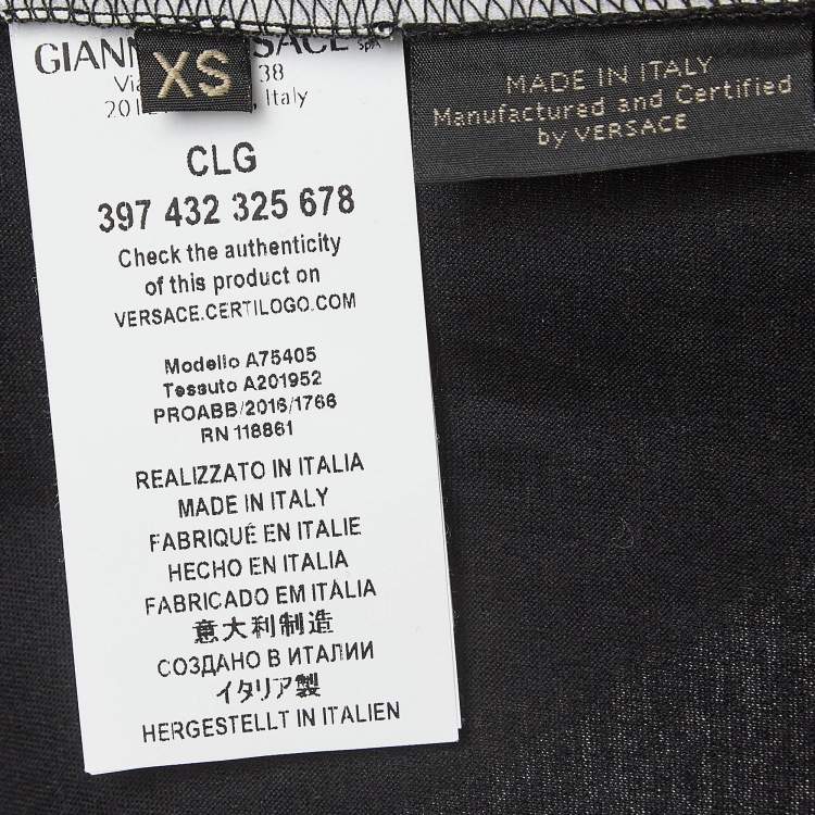 Pre Owned Versace Black Universe Medusa Printed Cotton Knit T-Shirt XS
