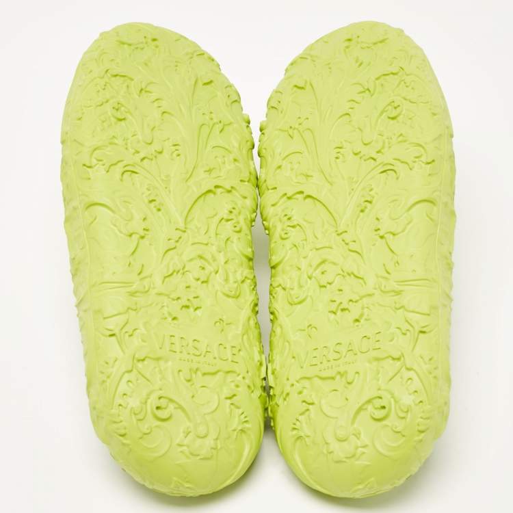 Pre Owned Versace Green Rubber Mules Size 46