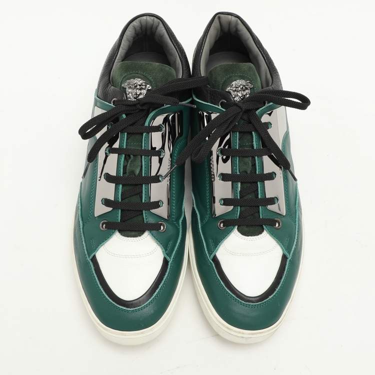 Pre Owned Versace Multicolor Leather Low Top Sneakers Size 43