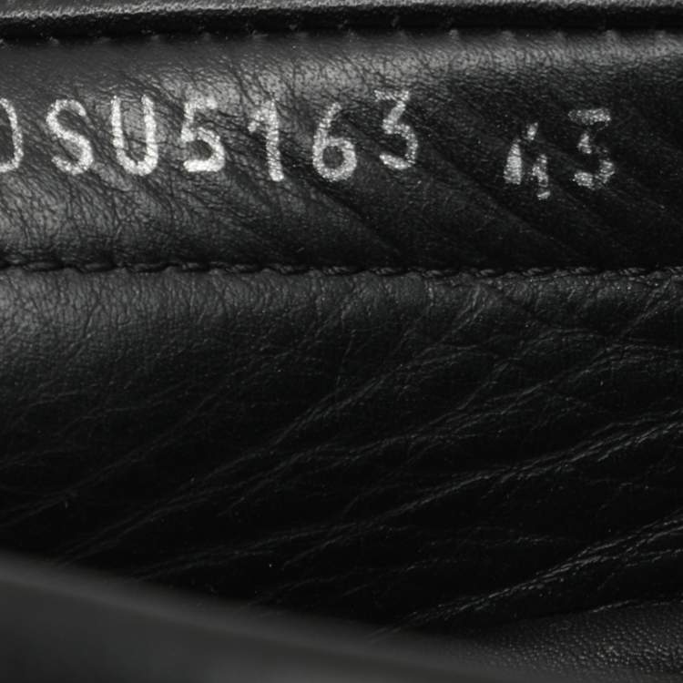 Pre Owned Versace Black Leather Medusa Loafers Size 43