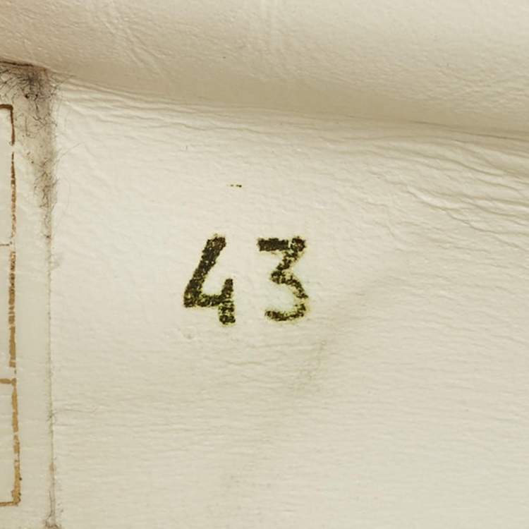 Pre Owned Versace White Leather Palazzo Medusa Slip On Sneakers Size 43