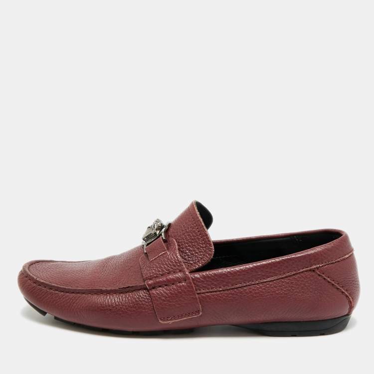 مملوكة مسبقًا Versace Medusa Size 40 Burgundy Leather Loafers