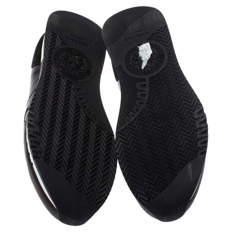 Pre Owned Versace Multicolor Leopard Printed Coated Canvas and Leather Medusa Trainer Sneakers Size 42