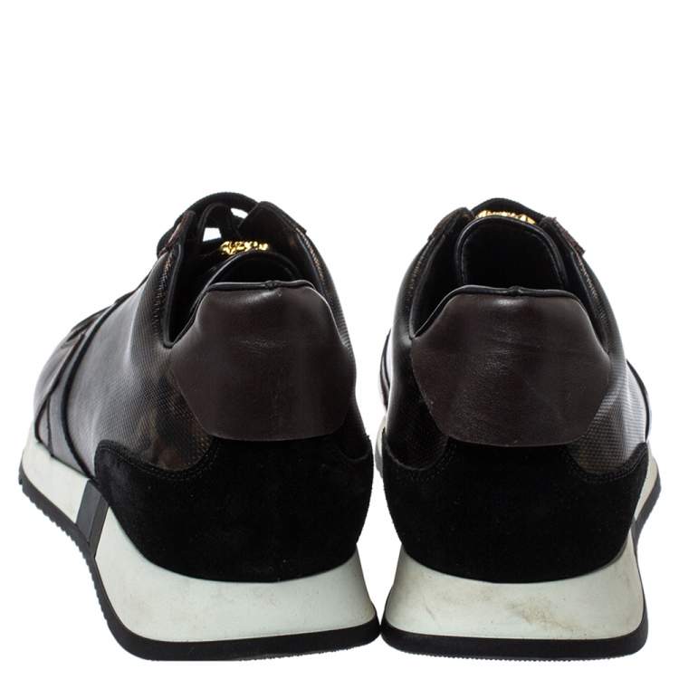Pre Owned Versace Multicolor Leopard Printed Coated Canvas and Leather Medusa Trainer Sneakers Size 42