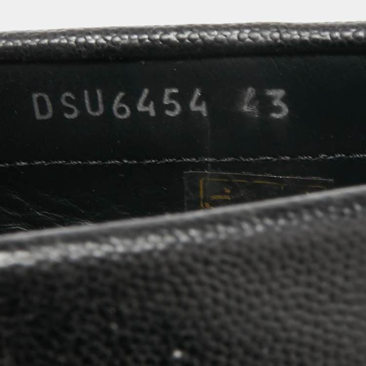 Pre Owned Versace Black Lizard Embossed  Leather Driver Loafers Size 43