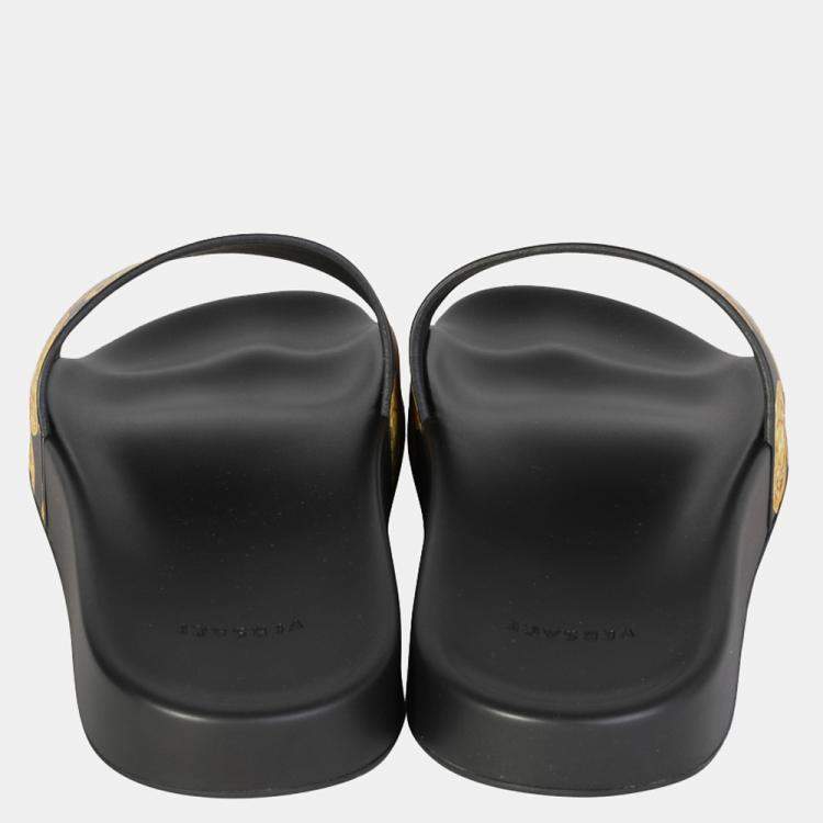 Pre Owned Versace Medusa Coin Stud Leather Slides (45 EUR)