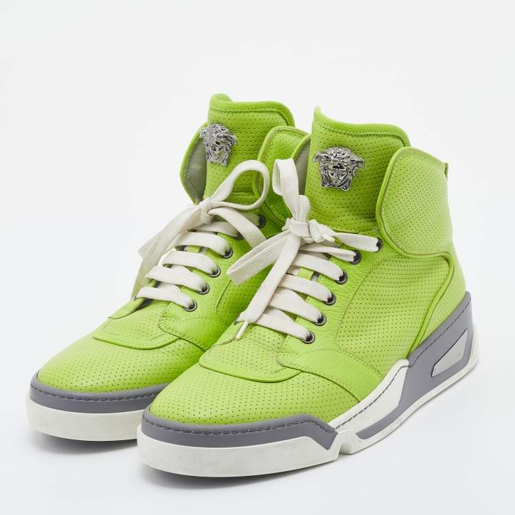 Versace | Shoes | Versace Chain Reaction Sneakers Tartan Green | Poshmark
