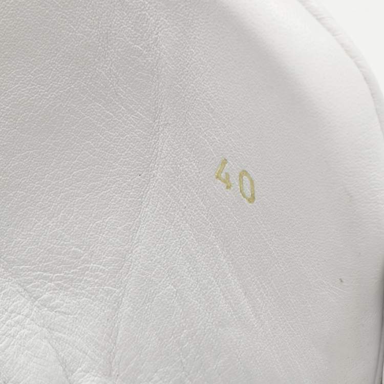 Pre Owned Versace White Leather Palazzo High Top Sneakers Size 40