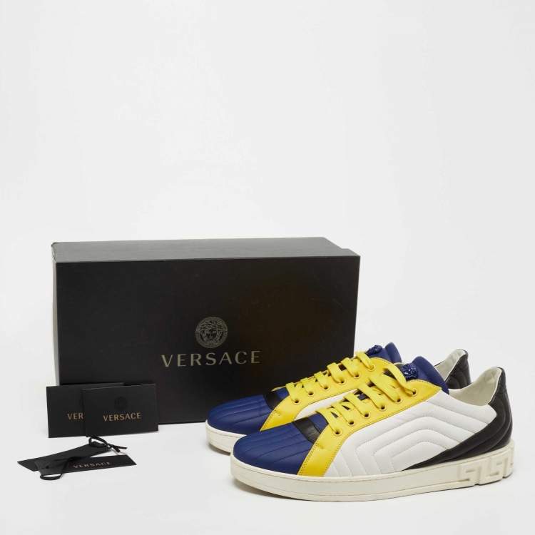 Pre Owned Versace Multicolor Quilted Leather Medusa Sneakers Size 43