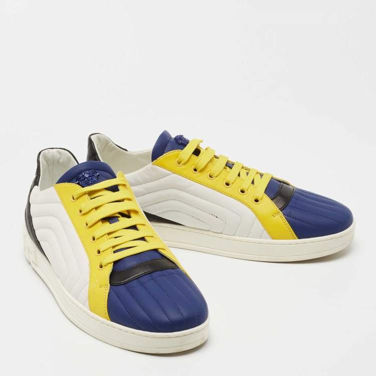 Pre Owned Versace Multicolor Quilted Leather Medusa Sneakers Size 43