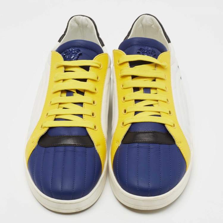 Pre Owned Versace Multicolor Quilted Leather Medusa Sneakers Size 43