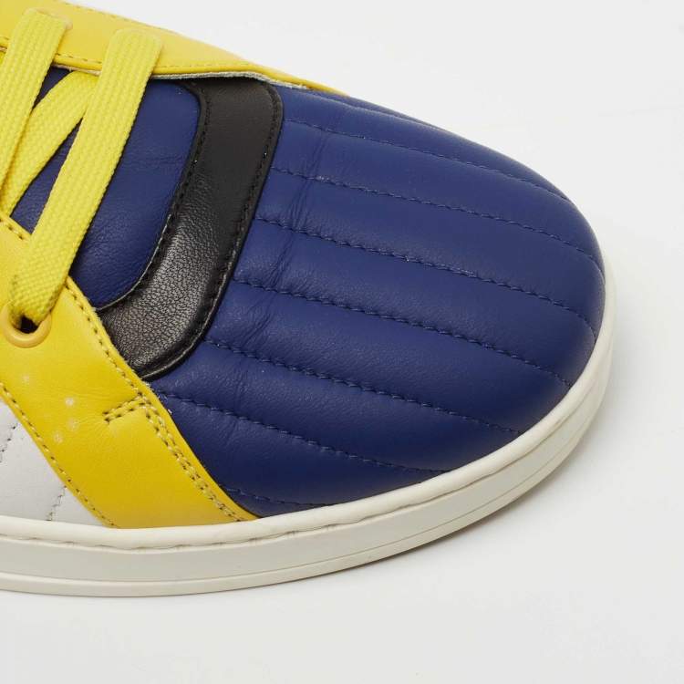 Pre Owned Versace Multicolor Quilted Leather Medusa Sneakers Size 43