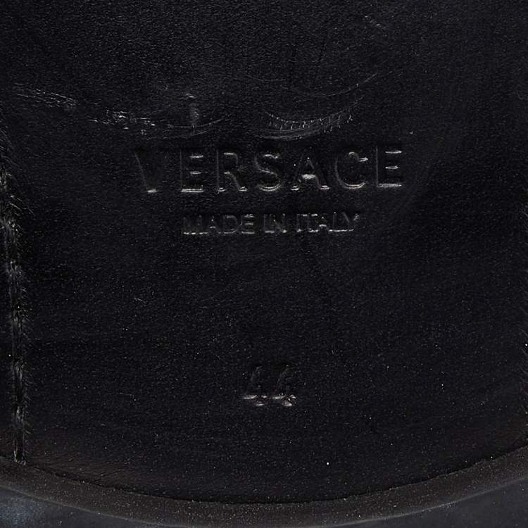 Pre Owned Versace Multicolor Leather Baroque Drivers Loafers Size 44