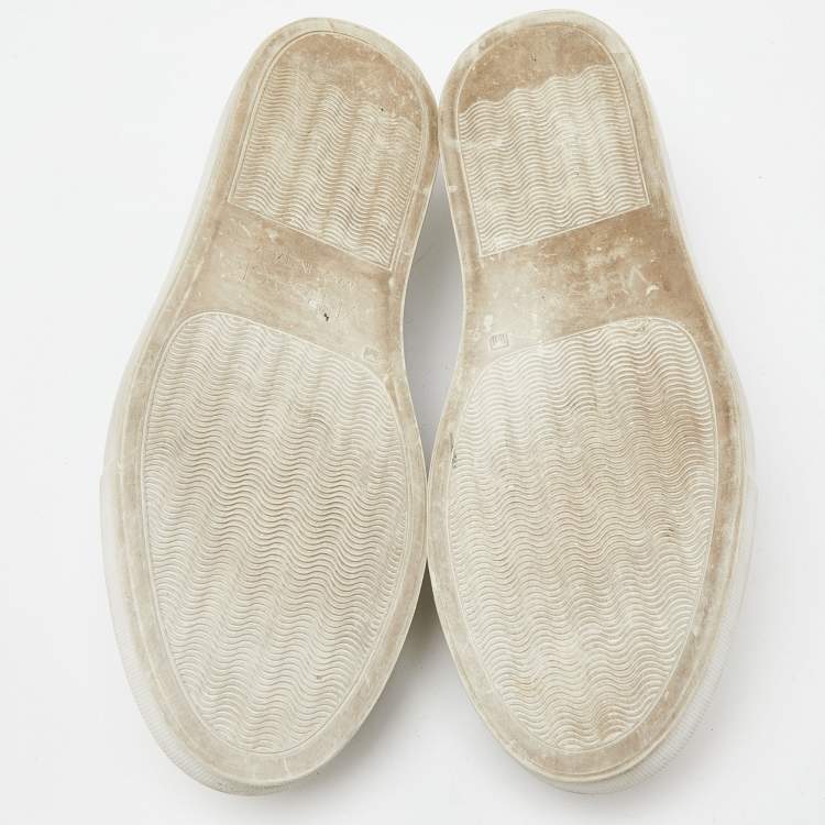 Pre Owned Versace Gold Glitter Palazzo Medusa Slip On Sneakers Size 41